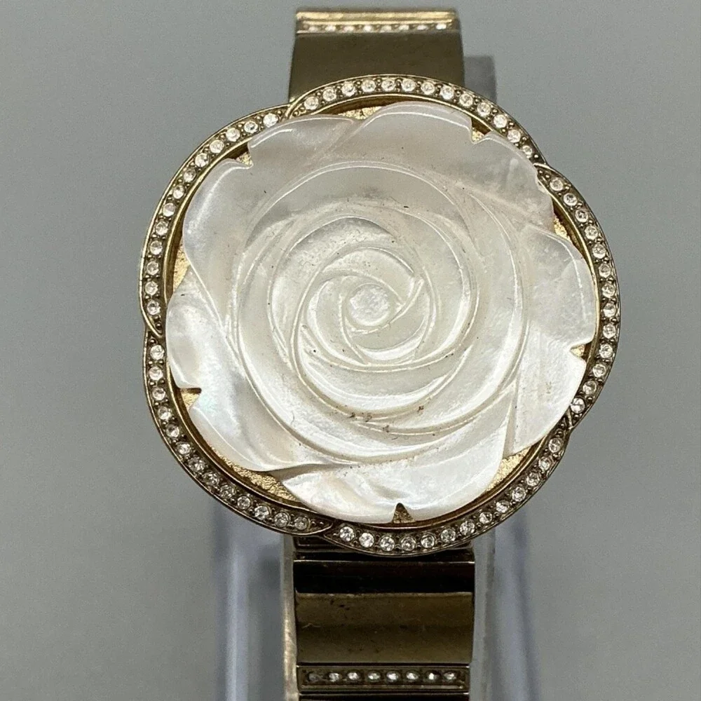 Anne Klein AK/3342 Womens Watch 30mm MOP Dial Gold Tone Rose New Battery 7
